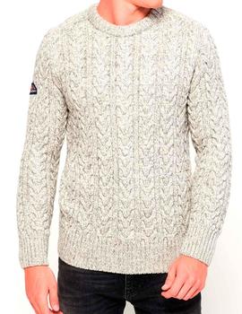 Jersey Superdry gordo a ochos color gris