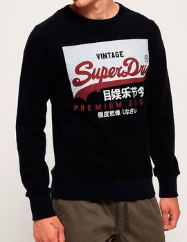 Sudadera Superdry logo Vintage negra para hombre