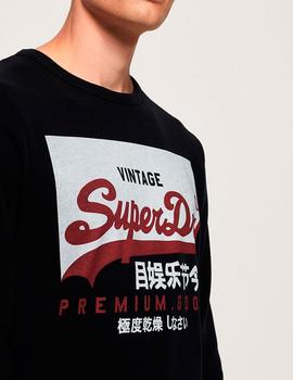 Sudadera Superdry logo Vintage negra para hombre