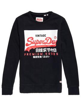 Sudadera Superdry logo Vintage negra para hombre