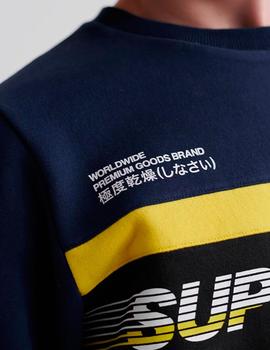 Sudadera Superdry Worldwide Panel bicolor