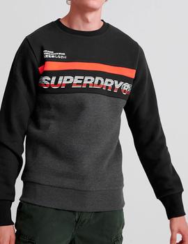 Sudadera Superdry negra con naranja para hombre