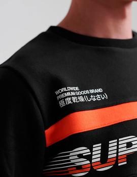 Sudadera Superdry negra con naranja para hombre