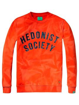 Sudadera Scotch and Soda naranja efecto desteñido