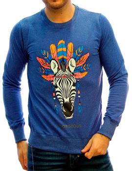 Sudadera Gorgeous cebra azul para hombre