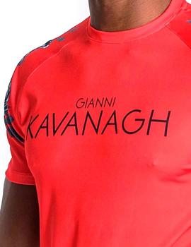 Camiseta Gianni Kavanagh roja flores en la manga
