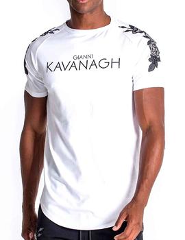 Gianni Kavanagh Camiseta Blanca de Leopardo Barroco 