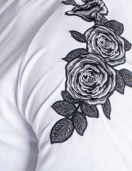 Camiseta Gianni Kavanagh blanca flores negras
