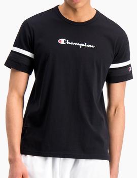 Camiseta Champion logo plástico negra para hombre