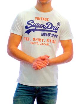 Camiseta Superdry Vintage blanca logo clásico