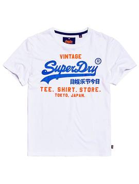 Camiseta Superdry Vintage blanca logo clásico