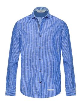 Camisa Alessandro Lamura rayas azules con flores