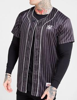 Camisa Siksilk béisbol negra para hombre