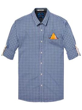 Camisa Scotch and Soda cuadros azules para hombre