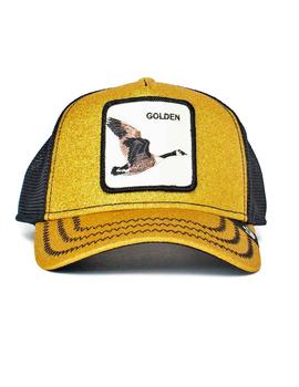 Gorra Goorin Bros dorada brillante con purpurina