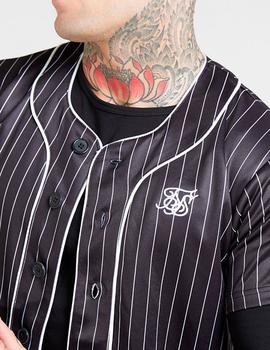 Camisa Siksilk béisbol negra para hombre