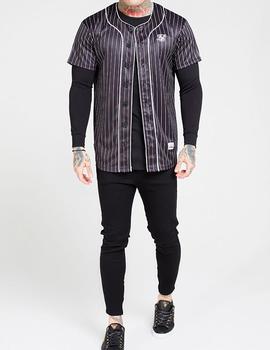 Camisa Siksilk béisbol negra para hombre