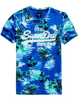 Camiseta Superdry flores azules para hombre