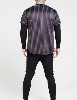 Camisa Siksilk béisbol negra para hombre