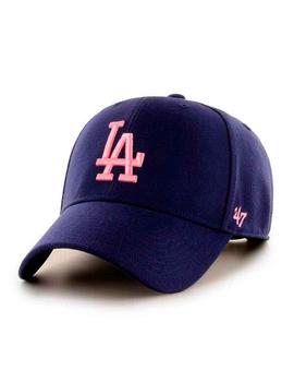 Gorra Los Angeles azul marino LA rosa