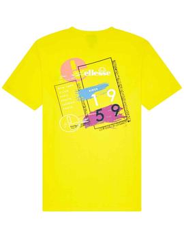 Camiseta Ellesse Saigo amarilla espalda estampada