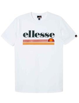 Camiseta Ellesse Triscia blanca franjas de colores