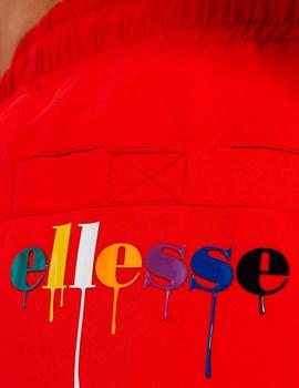 Bañador corto Ellesse rojo logo de colorines