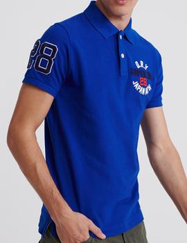 Polo Superdry azul eléctrico para hombre