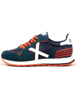 Zapatillas Munich Massana 417 azul marino naranja