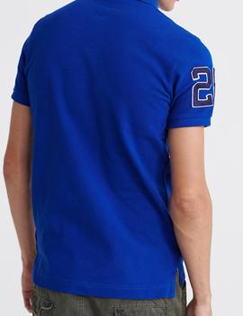 Polo Superdry azul eléctrico para hombre