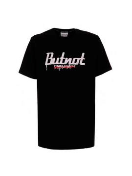 Camiseta Butnot negra con grafiti para hombre