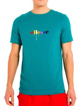 Camiseta Ellesse Giorvoa verde letras de colorines