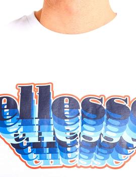 Camiseta Ellesse blanca letras 3D azules hombre