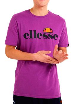 Camiseta Ellesse Prado morada con logo grande
