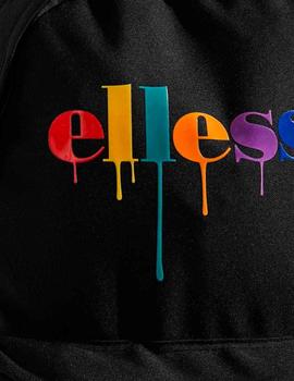 Mochila colegio Ellesse negra logo multicolor