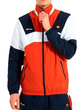 Chaqueta Ellesse naranja blanca y azul marino