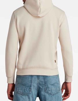 Sudadera capucha G Star Raw crema para hombre