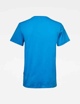 Camiseta G Star Raw logo grande azulón para hombre