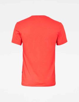 Camiseta G Star Raw roja con logo terciopelo