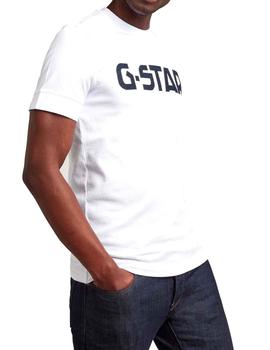 Camiseta G Star Raw Slim blanca lisa para hombre