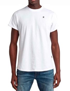 Camiseta blanca lisa G Star Raw Lash para hombre