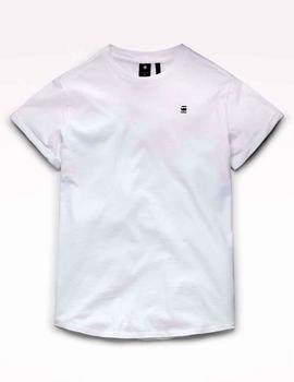 Camiseta blanca lisa G Star Raw Lash para hombre