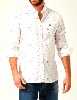 Camisa estampada Altona Dock con dibujos surferos