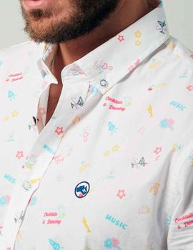 Camisa estampada Altona Dock con dibujos surferos