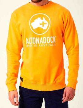 Sudadera Altona Dock naranja logo blanco