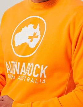 Sudadera Altona Dock naranja logo blanco