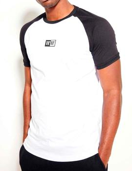 Camiseta 11 Degrees blanca mangas negras