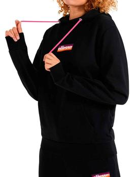 Sudadera capucha Ellesse Box logo negra para chica