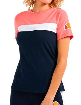 Camiseta Ellesse rosa, blanca y marino para chica