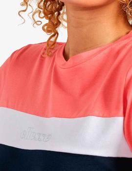 Camiseta Ellesse rosa, blanca y marino para chica